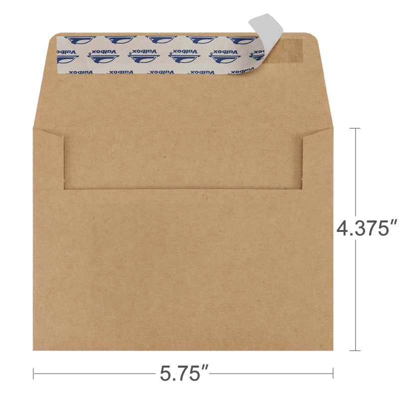 ValBox A2 Invitation Envelopes 100 Qty 4.375x5.75" Brown Kraft Envelopes Self Seal for Invitations, Photos, Wedding, Announcements, Thank you Notes, RSVP, Greeting Cards | 4-3/8 x 5-3/4 Inches(A2) - Image 2